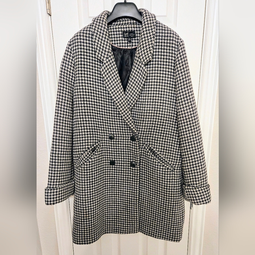 ZARA - Houndstooth Overcoat